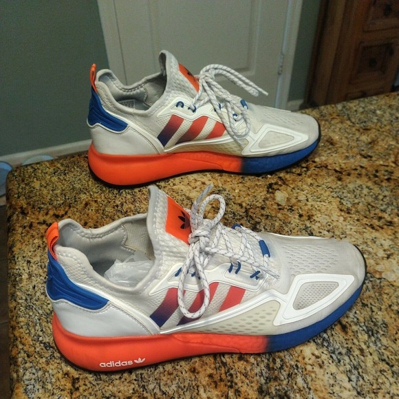 adidas | Shoes | Adidas Zx 2k Boost Sneakers Fv9996 Whitesolar Redblue Mens  Size 1 | Poshmark